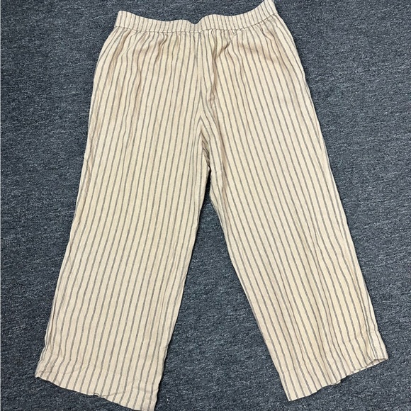 Treasure & Bond Women’s Wide Leg Boho Coastal Cropped Striped Linen Pants Sz 1X - Picture 6 of 7